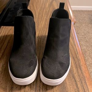 black wedge bootie sneakers. 1” wedge inside sole. never worn! size 9 Soda Brand